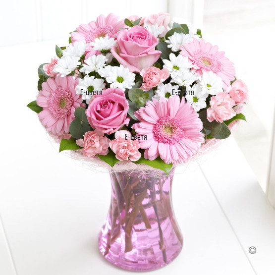 Send a bouquet of various pink flowers.