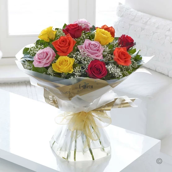 Онлайн поръчка и доставка на букет от рози с куриер