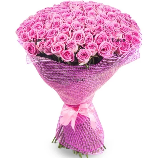 Send a bouquet of 101 pink roses