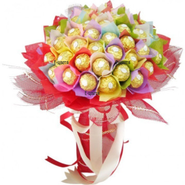 An order and a delivery of chocolate bouquet