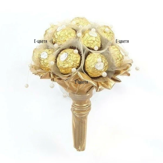 An order and a delivery of chocolate bouquet - Pearly gloss