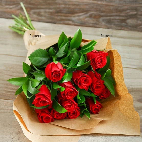 Доставка на класически букет от червени рози
