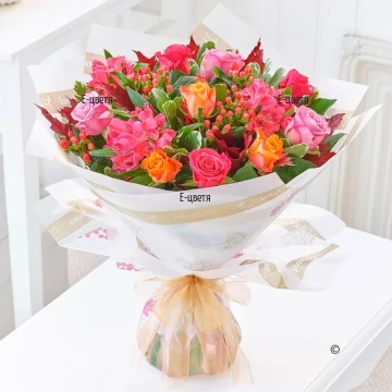 Flower delivery - a bouquet of flowers - Pink autumn