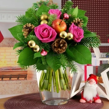 Send Christmas bouquet of roses to Sofia, Plovdiv, Ruse