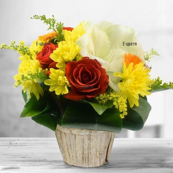 Sena a basket with flowers