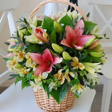 Send a basket with aromatic lilies.