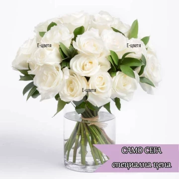 Classic bouquet of white roses, perfect gift for all occasions and recipients.