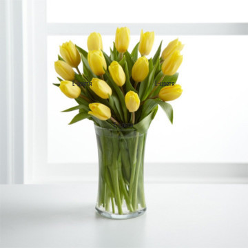 Sunny, lovely, spring tulips, perfect gift for all occasions. You can choose the number of the roses in the bouquet  - from the options on the right side of the picture.