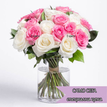 Букет от рози, подходящ за романтична годишнина, юбилей или рожден ден на близка за Вас дама.