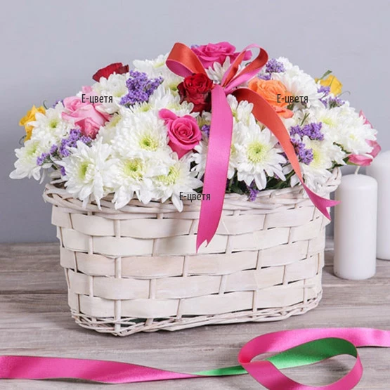 Send a flower basket by courier.