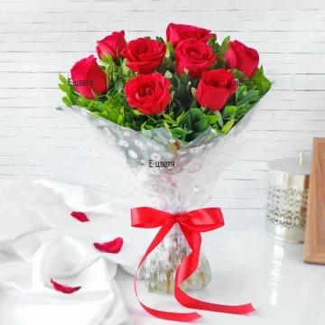 Доставка на букет от 9 червени рози