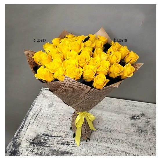 Flower delivery of a bouquet of 51 yellow roses in Varna Bulgaria