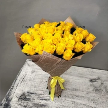 Flower delivery of a bouquet of 51 yellow roses in Varna Bulgaria