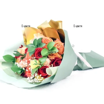 Доставка на романтичен и голям букет от рози в Бургас