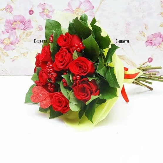 An order and flower delivery - romantic bouquet of roses