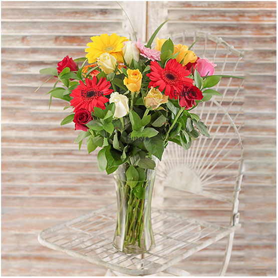 A bouquet of gerberas and roses - Osvaldo