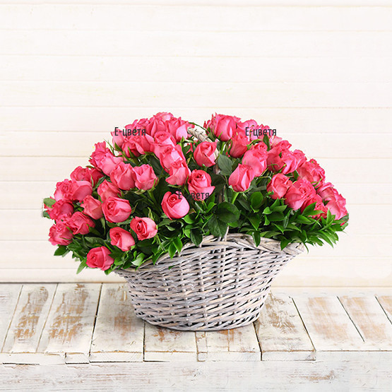 Send a basket with 101 pink rose by courier