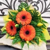 Send a bouquet of three orange gerberas