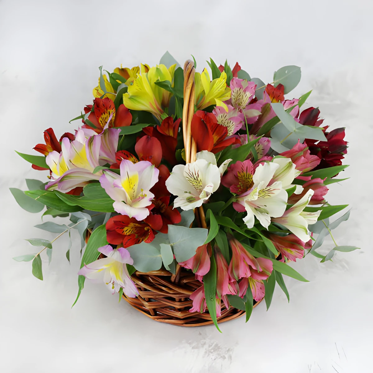 Send basket with fresh alstroemerias to Bulgaria