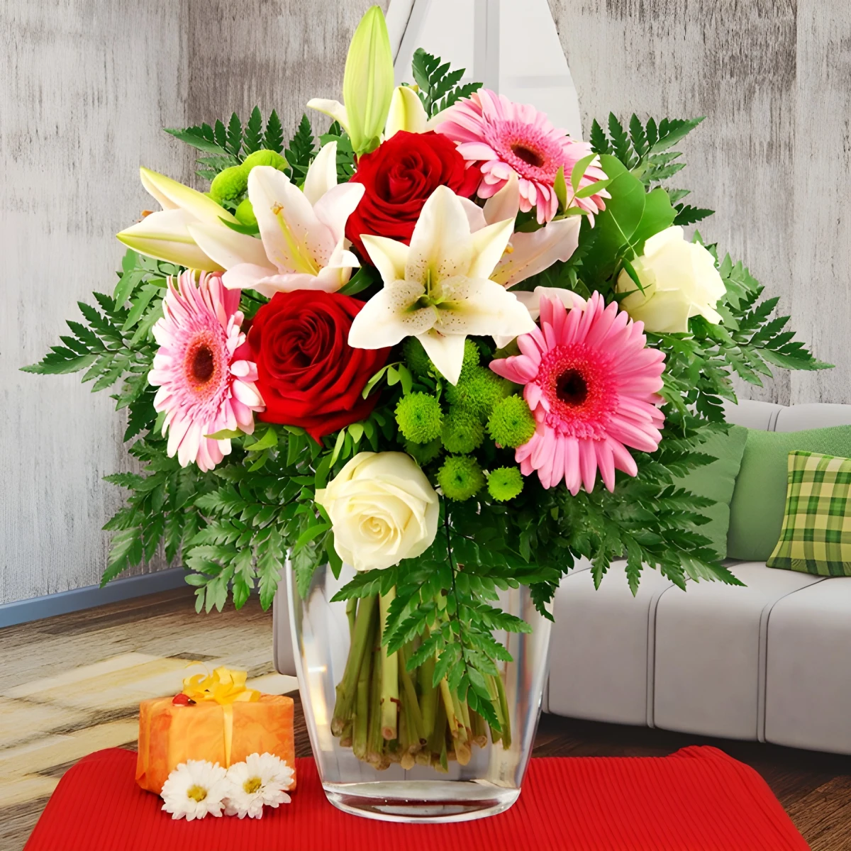Original flower delivery by courier