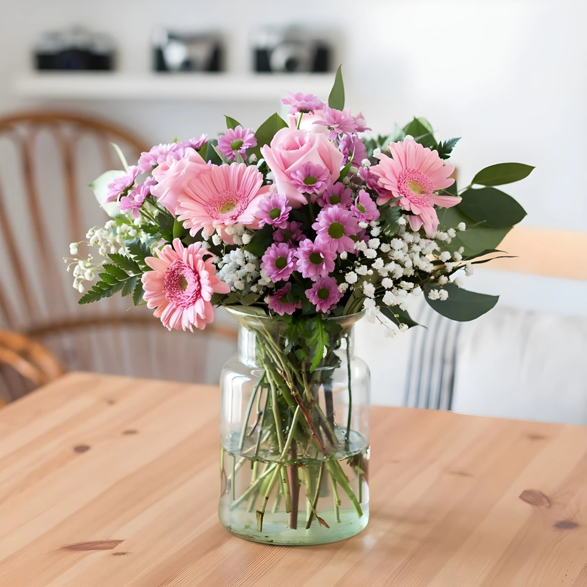 Send one lovely bouquet of pink roses