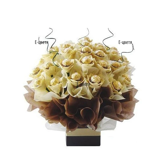 An online order - a bouquet of Ferrero Rocher chocolates.