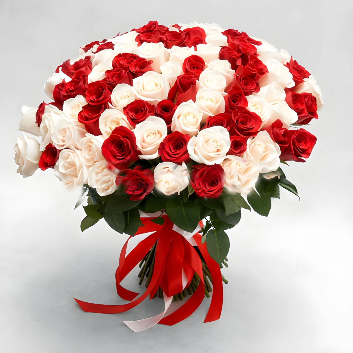 Send a bouquet of 101 roses - Cameo - by courier.