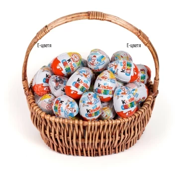 Delivery of a basket with Kinder chocolate eggs in Bulgaria