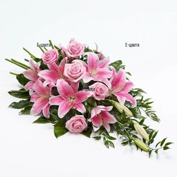 An online order and delivery of funeral flowers by courier.
