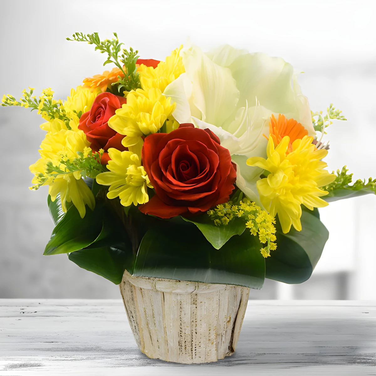 Sena a basket with flowers