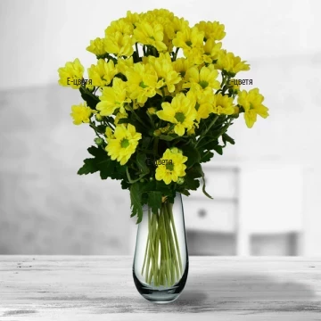 Send to Bulgaria bouquet of yellow chrysanthemums