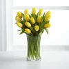 A bouquet of yellow tulips