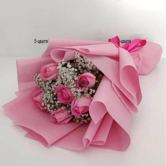 Send a bouquet of delicate pink roses.