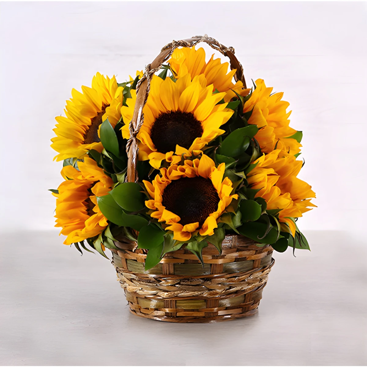 Send sunflowers in basket to Bulgaria