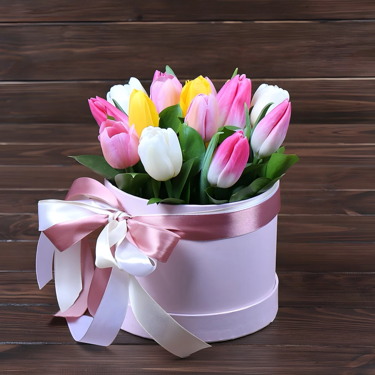 Send to Bulgaria 15 tulips in a box