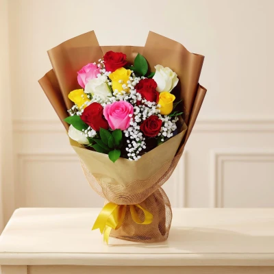 Send to Bulgaria a bouquet of 13 mix color roses