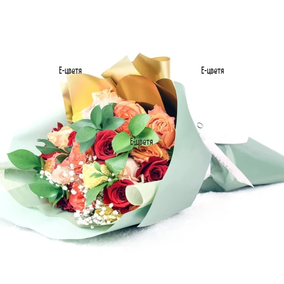 Delivery of romantic and large bouquet of roses in Burgas