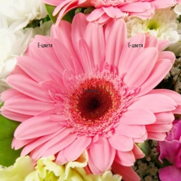 Flower delivery to Bulgaria a bouquet of flowers in pink and white