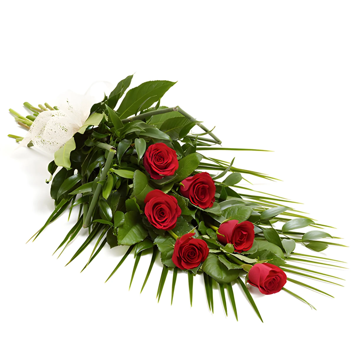 Funeral bouquet of red roses